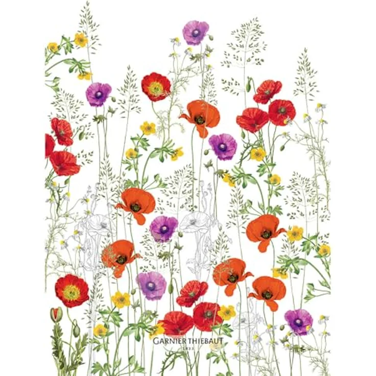 Garnier-Thiebaut Geschirrtuch Les Coquelicots Violet 50x70 Cm 50% Leinen/50% – Bild 2