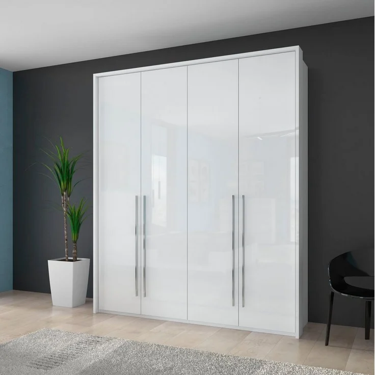 Places of Style Kleiderschrank Piano weiß, UV lackiert, mit Beleuchtung, hochglänzend, Soft-Close Funktion – Bild 1