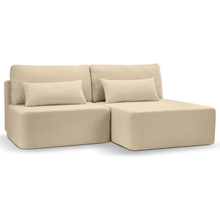 Ecksofa (B/H/T: 213x95x158 cm) in Beige