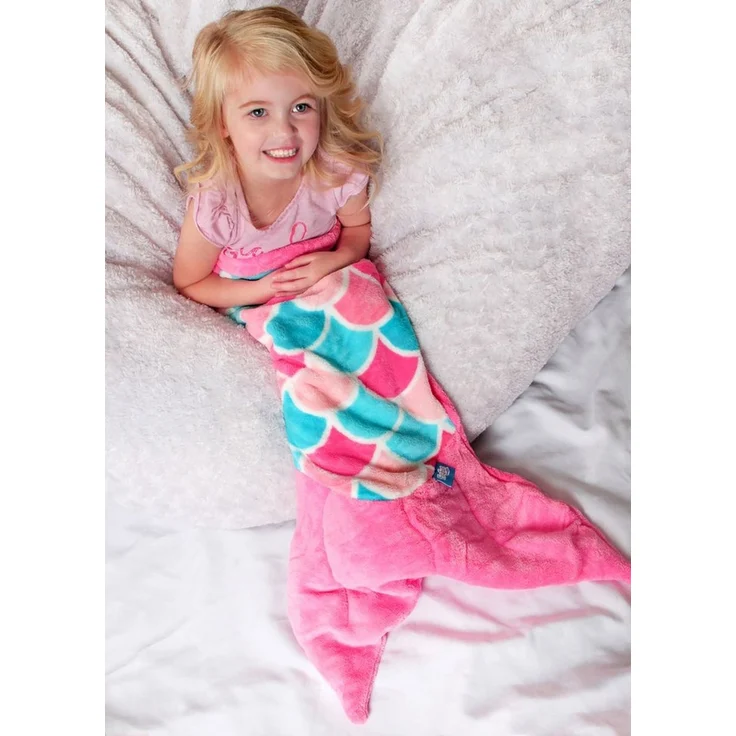 Kinderdecke Cuddle Tails Meerjungfrauendecke PINK DREAM (pink), Fin Fun – Bild 4