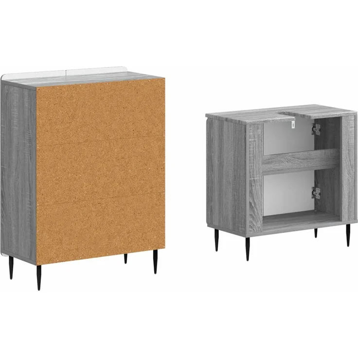 vidaXL 2-teiliges Badezimmer Schrank Set ZWOLLE Sonoma-Grau 3417600 – Bild 5
