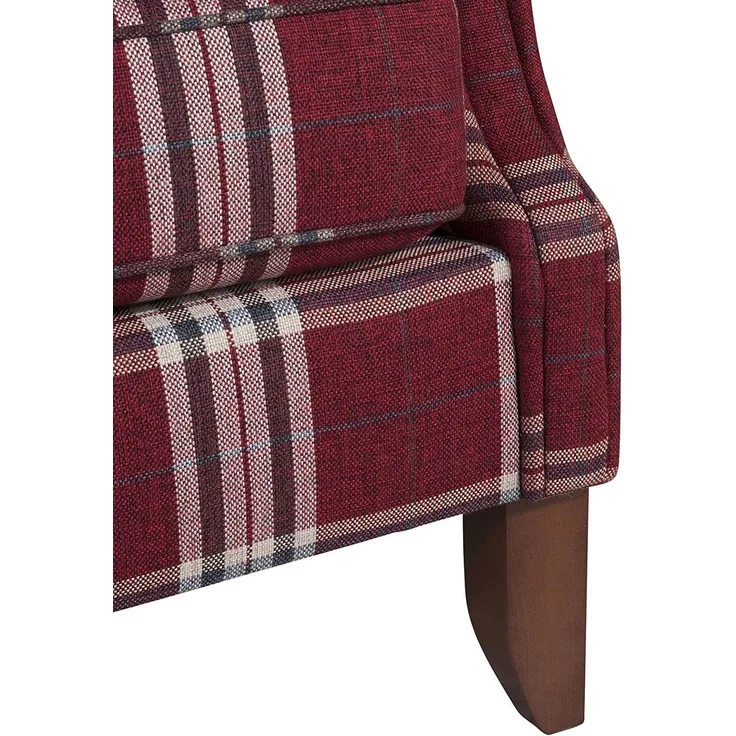 Ohrensessel Katria Bezug Flachgewebe Buche nussbaum / rot 22860