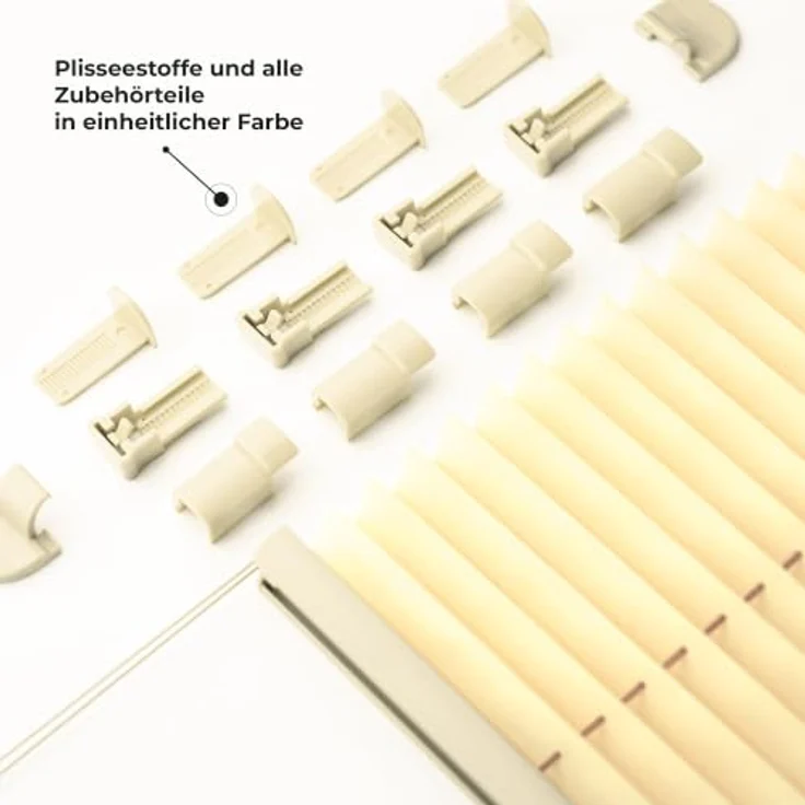 Sonello Plissee Klemmfix ohne Bohren 85cm x 220cm Creme Plisseerollo | Klemmrollo, Sonnenschutz für Tür & Fenster, Blickdicht, Sichtschutz, Fensterrollo, Fertigplissee Rollo - einfache Montage – Bild 4