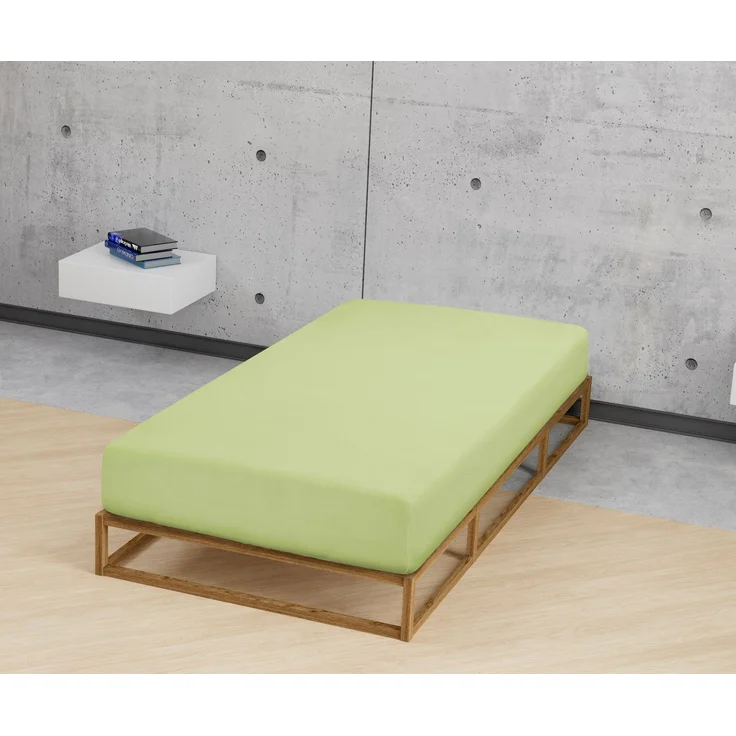 biberna Jersey-Elastic-Spannbetttuch 0077866, pistaziengrün, 1x 140x200 cm - 160x220 cm – Bild 3