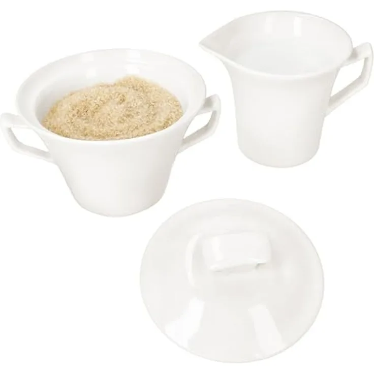 MamboCat Milch- und Zuckerset 2tlg. Set Ivory Milchkännchen & Zucker-Dose Porzellan Kanne weiß, Porzellan