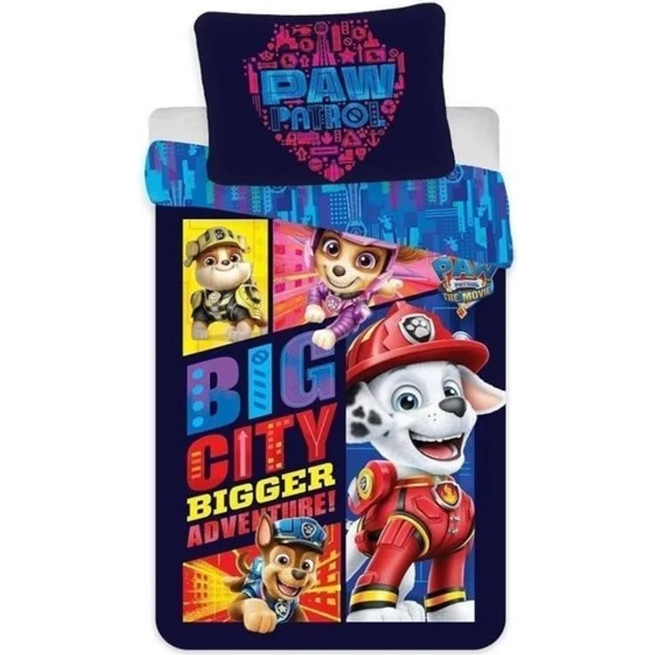 PAW PATROL Babybettwäsche PAW Patrol Baby Bettwäsche 100x135 Motiv "Big City - 2", 100% Baumwoll, mit versteckten Druckknöpfen verschlossen, 100% Baumwolle – Bild 4