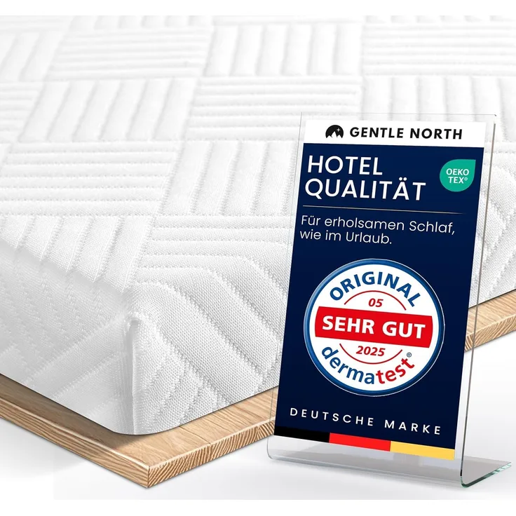 Gentle North, Topper Memory Schaum Topper 5/7 cm - Matratzentopper, 5 cm hoch, Memoryschaum, ergonomisch, rutschfest, schadstoffgeprüft