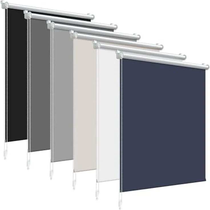 Verdunkelungsrollo Rollo ohne Bohren Verdunkelung 85x150 cm Dunkelblau Lichtundurchlässig Thermo-Rollo Verdunklungsrollo Klemmfix Rollos für Fenster und Tür Sicht-und Sonnenschutz – Bild 1