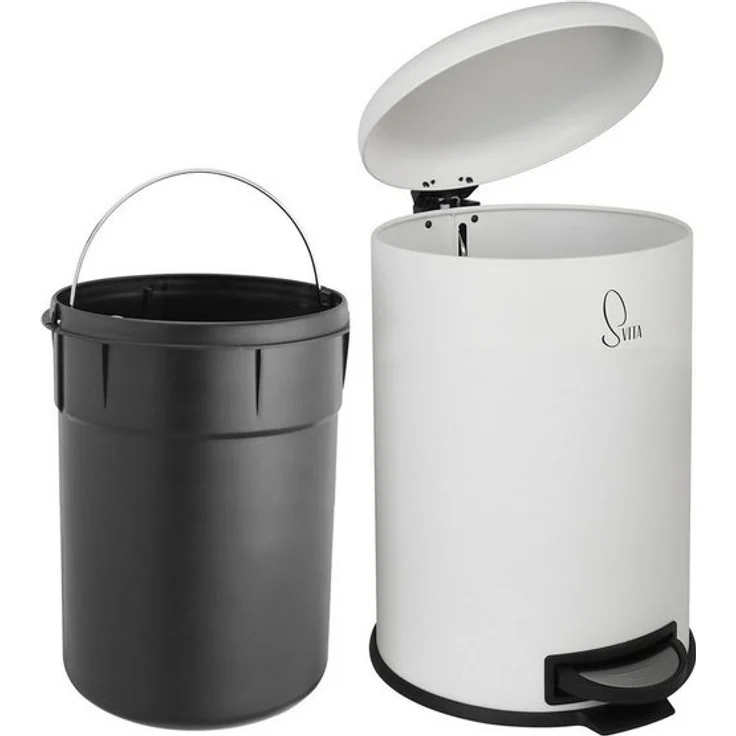 SVITA T20 Treteimer 20 Liter Abfalleimer Mülleimer Mülltonne Weiß – Bild 4