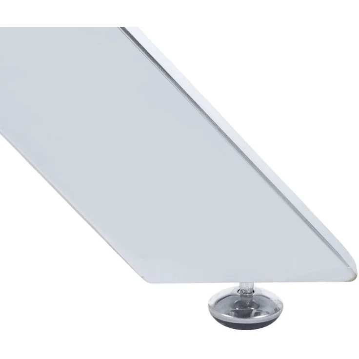 Tisch 80x80x75 cm, runder Esstisch mit Glasplatte und Metallgestell in Silber – Bild 6