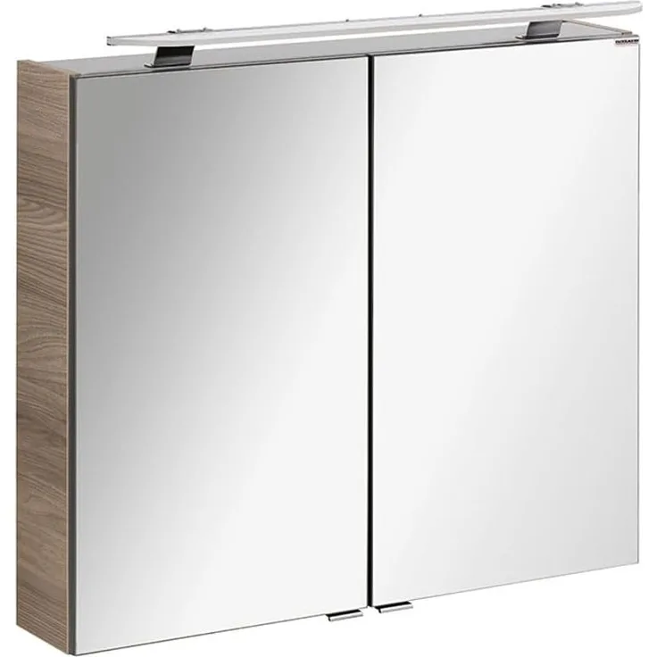 Fackelmann LUXOR LED Spiegelschrank 80 cm, Braun hell