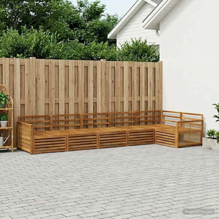 vidaXL Outdoor-Sofagarnitur 6 stk. 6-Sitzer Natur Massivholz Akazie 3383417 – Bild 1