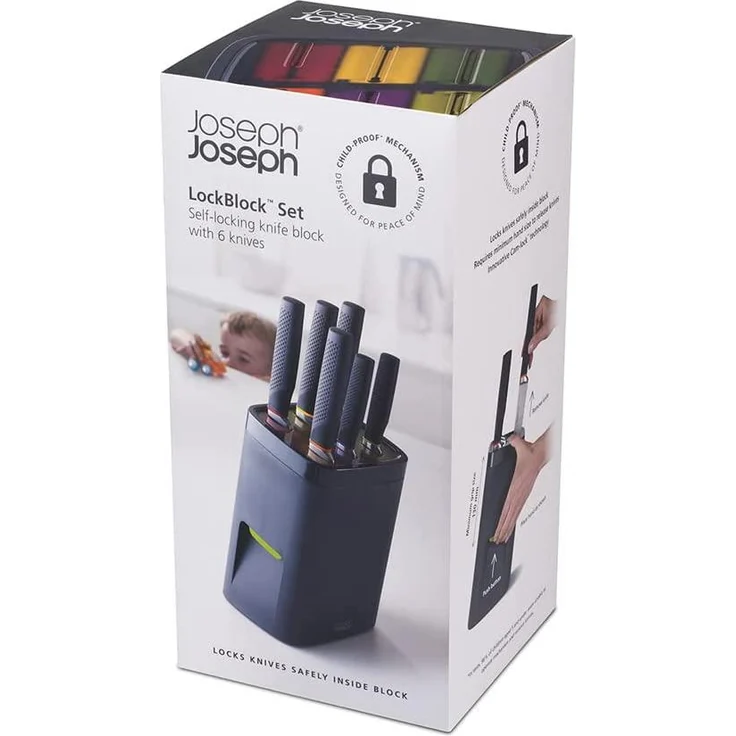 Joseph Joseph LockBlock - Messerblock inkl. 6 Messer - dunkelgrau – Bild 6