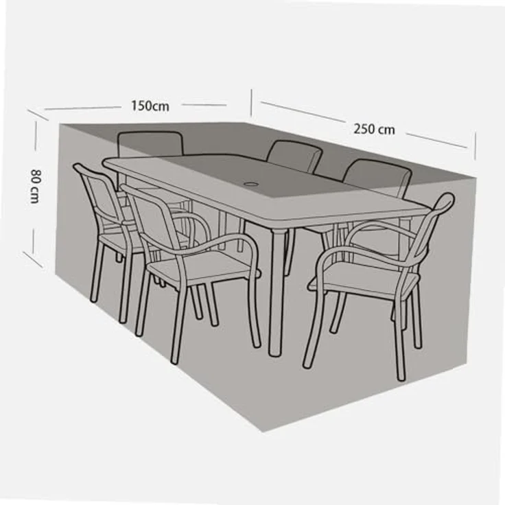 WERKA PRO Tischhülle 250x150x80cm, robuste Schutzabdeckung aus Polyethylen mit UV-Behandlung und Kordelzug – Bild 5