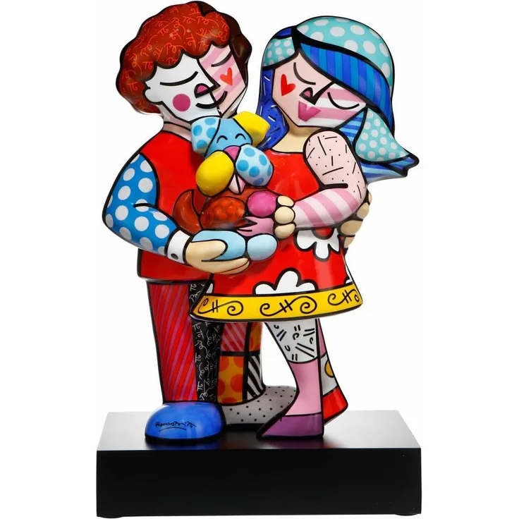 Goebel Figur Romero Britto - Pets Love, Pop Art, Dekofigur, Porzellan, Bunt, 47 cm, 66452731