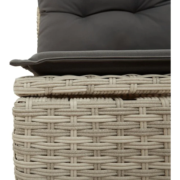 vidaXL Gartensofa mit Kissen 2-Sitzer Hellgrau Poly Rattan 366176 – Bild 7