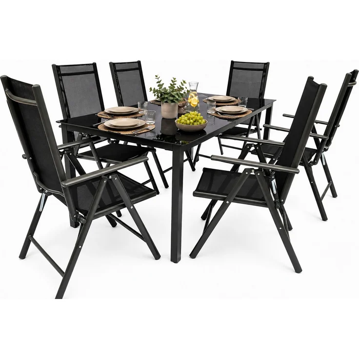 VCM Gartenmöbel-Set Miami 915310 Anthrazit H. 76 x B. 189 x T. 90 cm – Bild 1