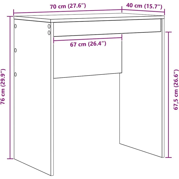 vidaXL Schreibtisch Beton Grau 70 x 40 x 76 cm 869381 – Bild 9