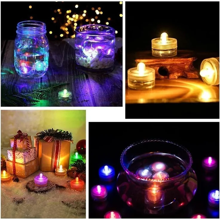 PRECORN LED Dekolicht LED Teelichter 12er Set, Farbwechsel & wasserdicht, Deko für Party – Bild 2