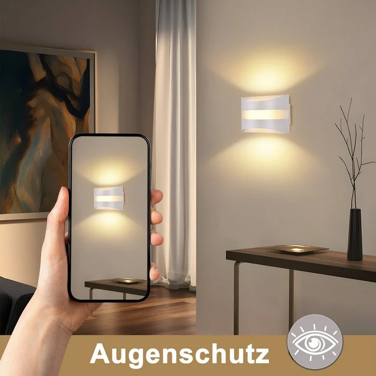 Nettlife LED Wandleuchte LED Wandleuchte Schwarz 5W 3000K, LED fest integriert, Warmweiß, für Wohnzimmer, Schlafzimmer, Flur, Treppenhaus, Arbeitszimmer – Bild 2