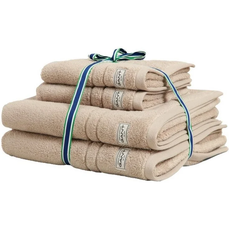 GANT Handtuch/Duschtuch-Set, 4-teilig - PREMIUM TOWEL, Frottee, 50x70 und 70x140 Sand Set – Bild 2