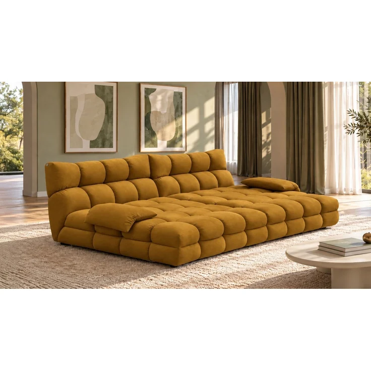 KAWOLA Big Sofa AMIA Stoff cognac 86 x 178 x 290 cm – Bild 1