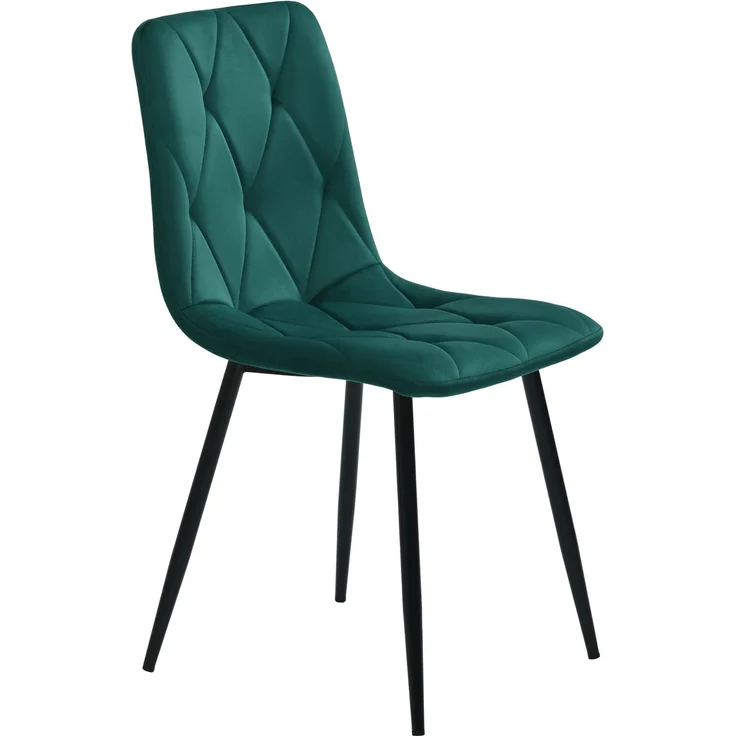 Samt Polsterstuhl 4er-Set mit Rückenlehne, Fischgräten-Design & Metallbeinen, moderner Esszimmerstuhl,Grün – Bild 2