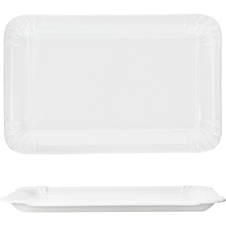 6x Pur Teller aus Porzellan 20x12,8 cm weiß Servier-Teller Pralinen Nuggets – Bild 4