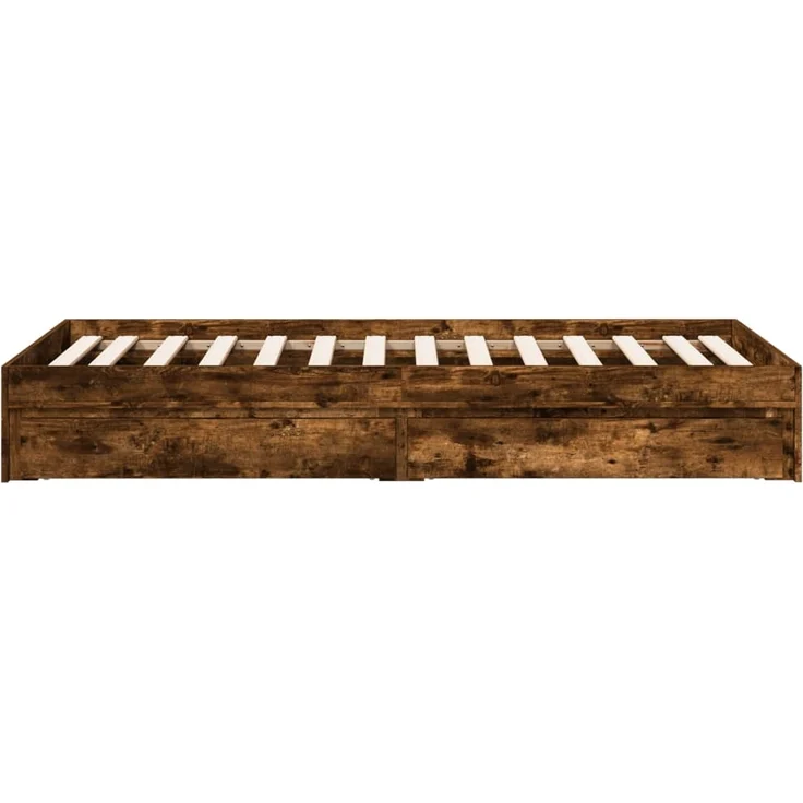vidaXL Bettgestell mit Schubladen Räuchereiche 75x190 cm Holzwerkstoff 3280717 – Bild 4
