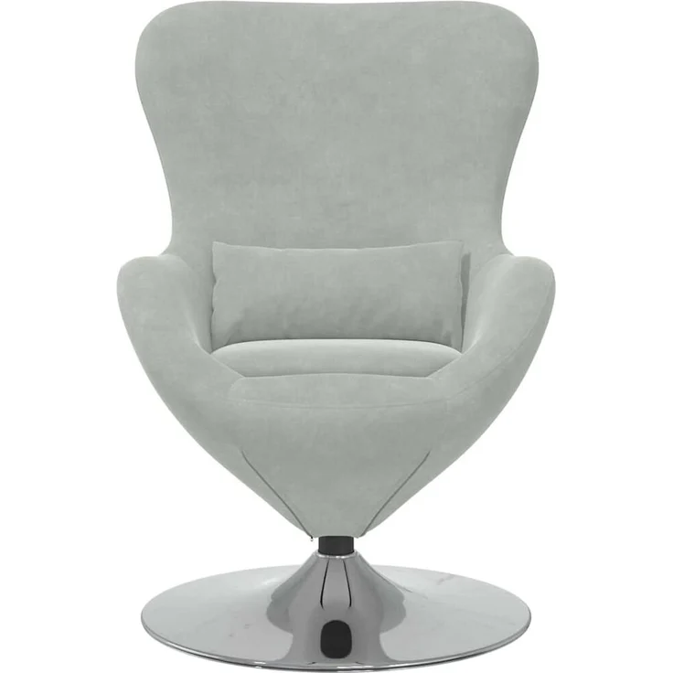 vidaXL Eiersessel Hellgrau Samt 42002724 – Bild 1