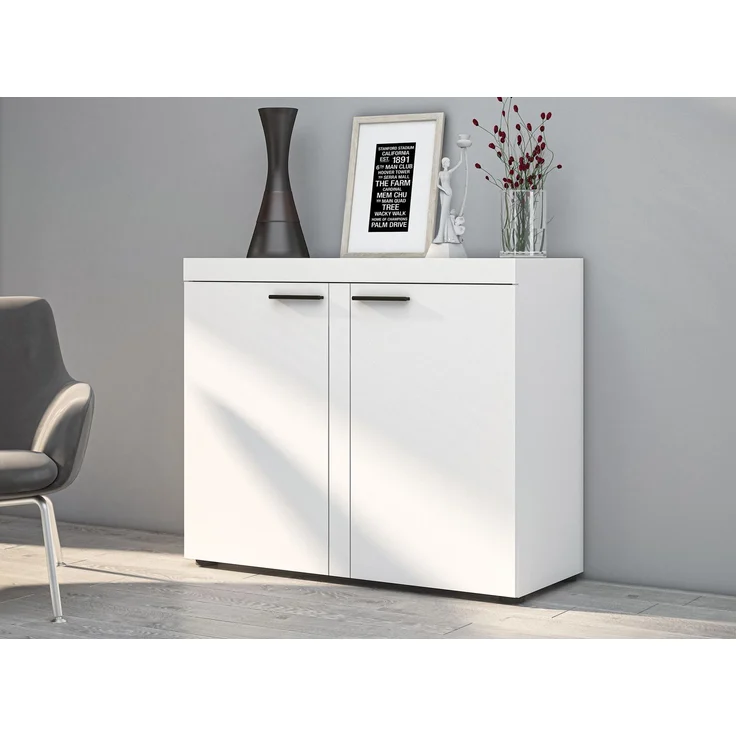 AX LIVING Schmal Kommode Spacoro 2D – Eleganz für Ihr Zuhause, Weiß – Bild 1