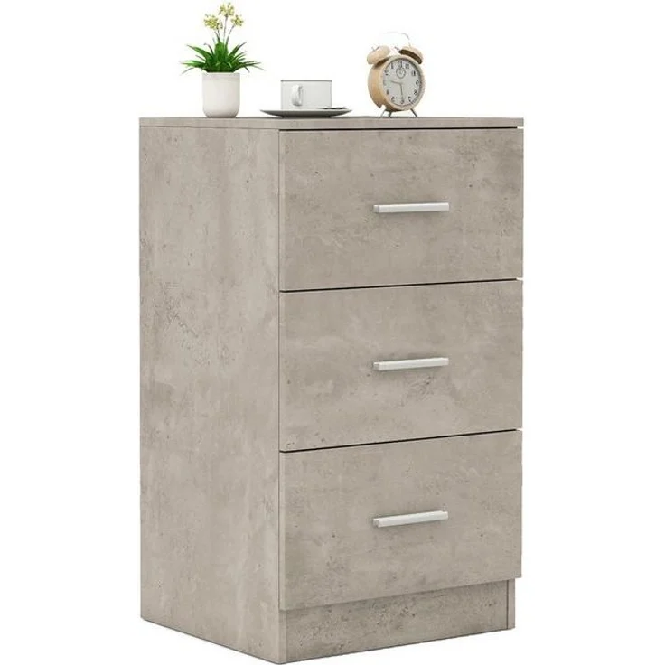 COSTWAY Nachttisch (1-St), mit 3 Schubladen, Büroschrank Beistelltisch 37x34x66,5cm – Bild 4