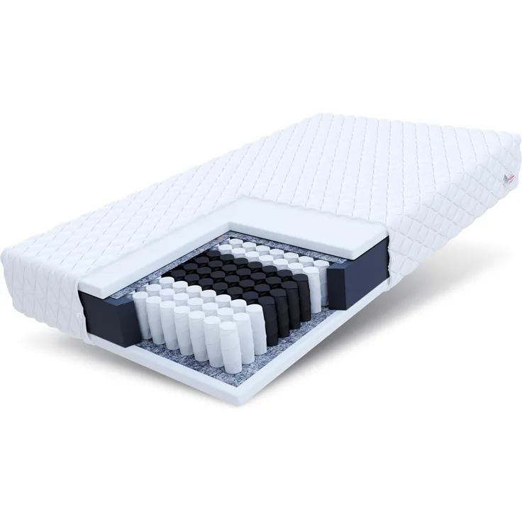 FDM Treviso 4KIDS Taschenfederkernmatratze 80x180 cm 7-Zonen Kindermatratze Härtegrad H3 (Mittelhart) 14 cm Höhe Polyurethanschaum Zweiseitig Bezug Abnehmbar Waschbar