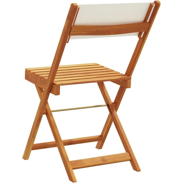 vidaXL Gartenstühle 6 Stk. Klappbar Cremeweiß Stoff und Massivholz 3214611 – Bild 5