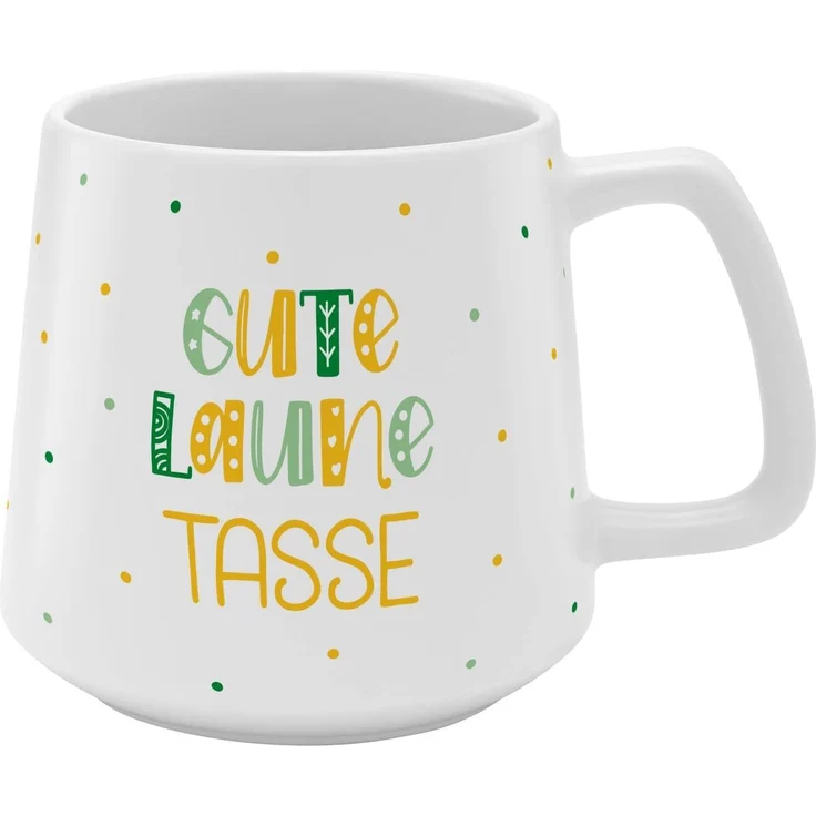 GRUSS & CO Tasse konisch "Gute Laune Tasse" | Steinzeug, 43 cl, mehrfarbig | Geschenk Freunde | 48446 – Bild 1
