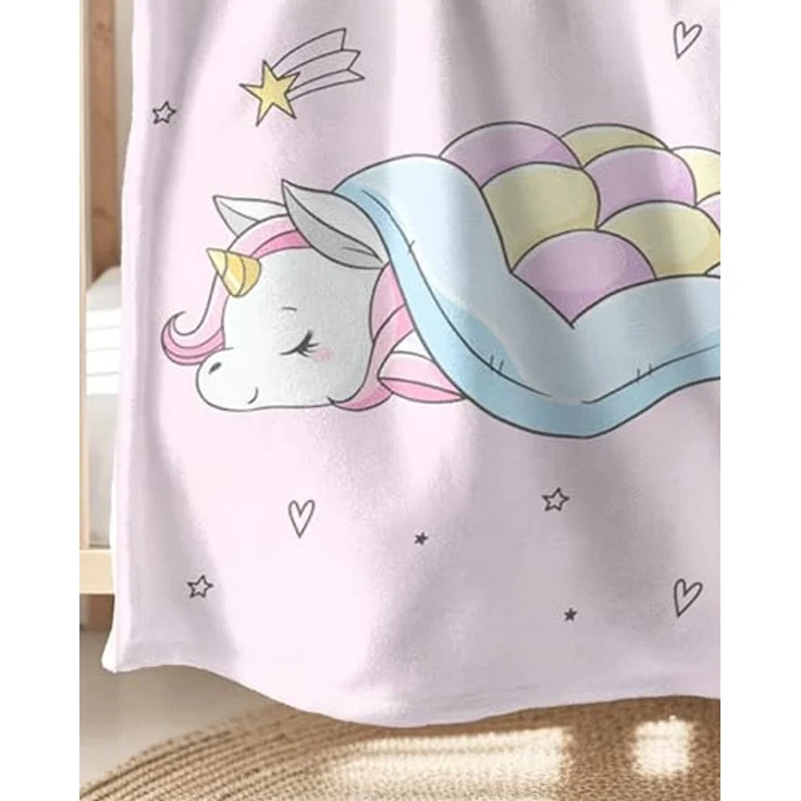 Wohndecke Einhorn Fleece-Decke 150x200 cm, Geschenk, kuschelige Unicorn Decke, MTOnlinehandel, Sofadecke, Überwurf für Einhorn Fans, passend zur Bettwäsche – Bild 6