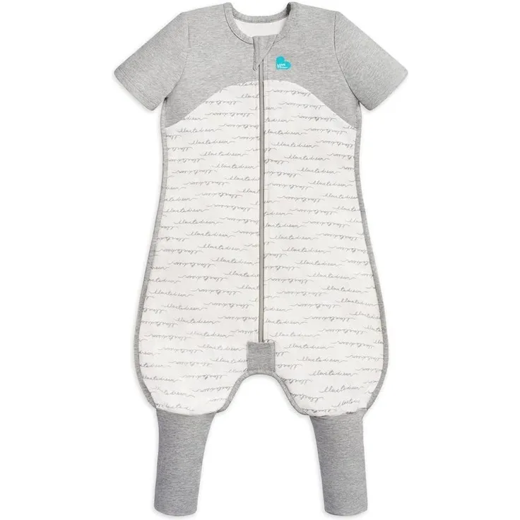 Love To Dream Übergang Pucksack, Bambus-Viskose Lite, Medium (6-8,5kg), Ideal für warme Temperaturen 24-27°C, Arme hoch, Von Hebammen empfohlen, einfaches Windelwechseln, abzippbare Flügel, Grau
