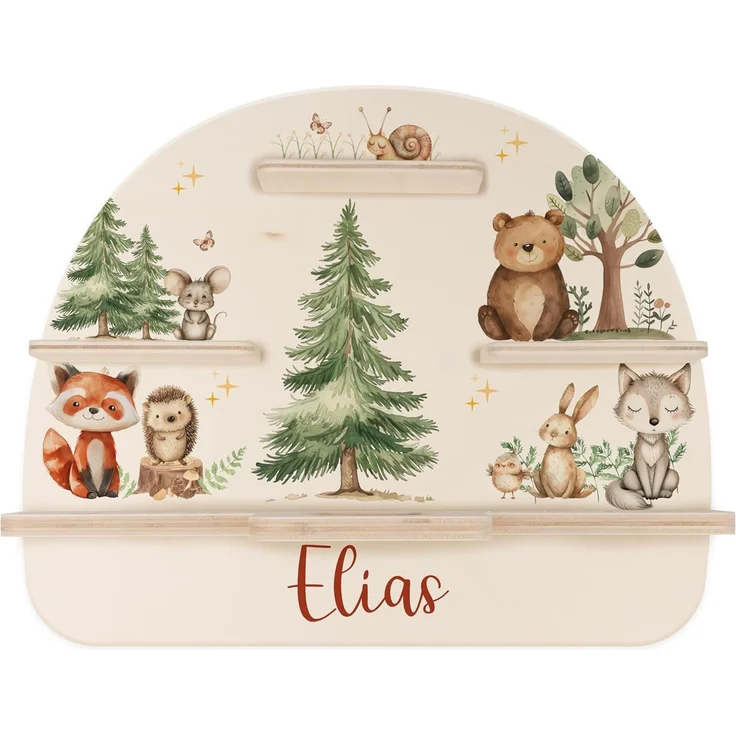 Kidsmood - Personalisiertes Toniebox Regal Mädchen und Jungen inkl. Schutzfolie für die Toniebox | Magnetisches Wandregal fürs Kinderzimmer mit Aussparung für Ladegerät – Geschenke mit Namen