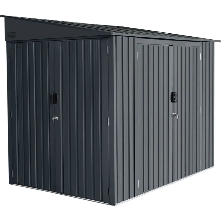 osoltus Metall Gerätehaus Motorrad Fahrradgarage 4m² 4 Türen 249 x 170 cm Anthr