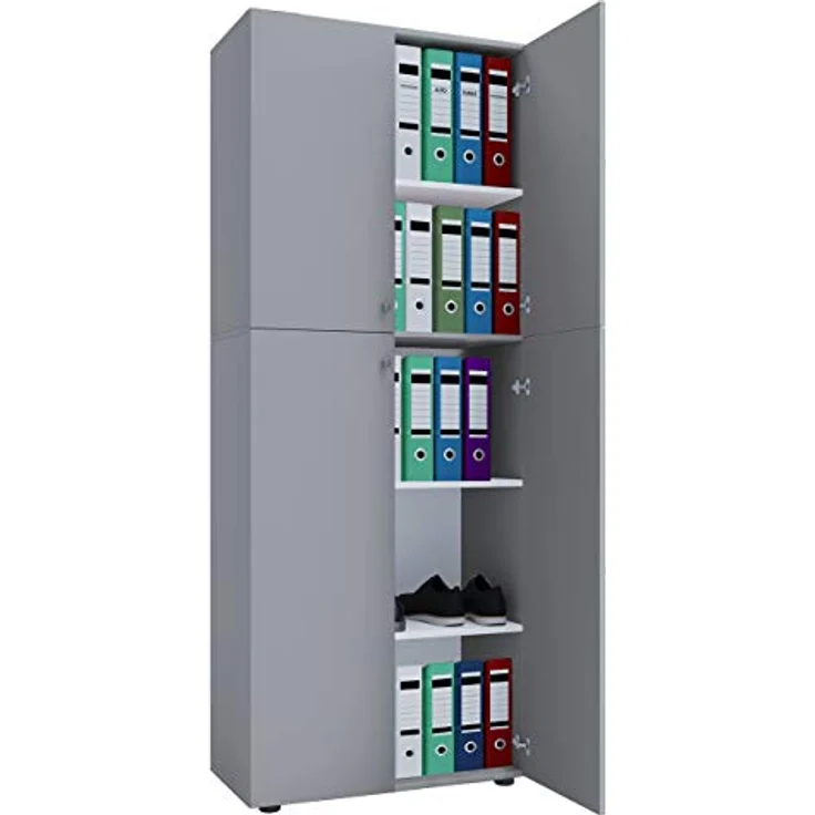 VCM Büroschrank Lona 914117 Grau B. 70 x H. 184 x T. 40 cm – Bild 2