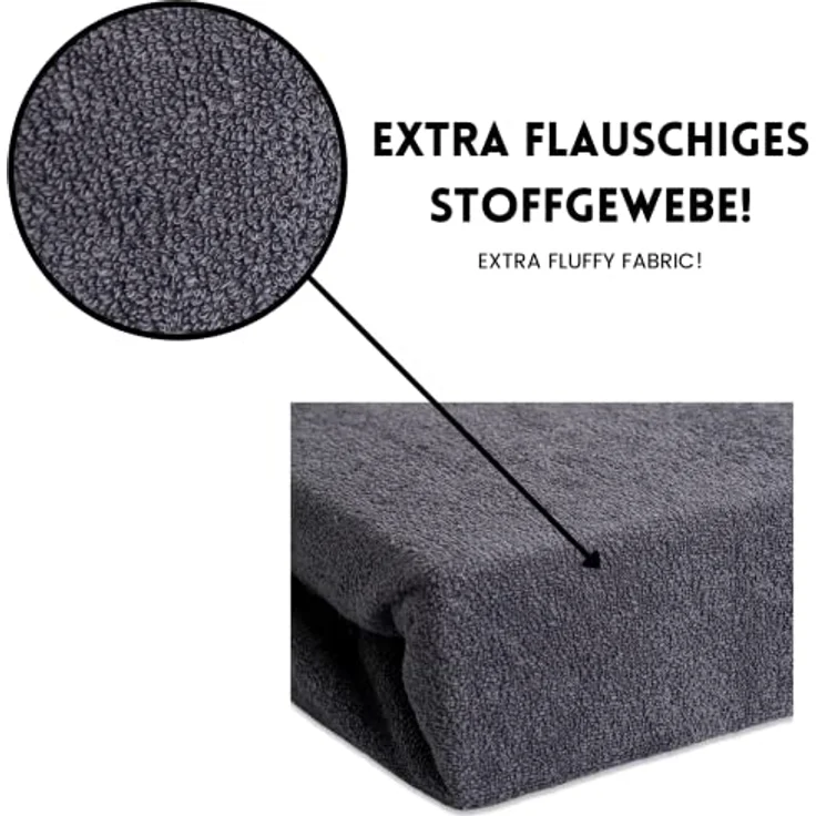 Hometex Premium Textiles Spannbettlaken aus Frottier Stoff bis 23 cm Steghöhe, Frottee, Gummizug: Rundumgummizug, Kuschelig warm und extra weich, ideal für die kalte Jahreszeit – Bild 8