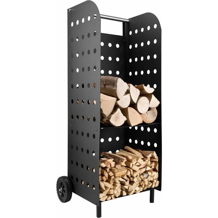 tectake Kaminholzregal Holzwagen, BxTxH:45,00x55,00x104,00 cm, aus Stahl – Bild 2