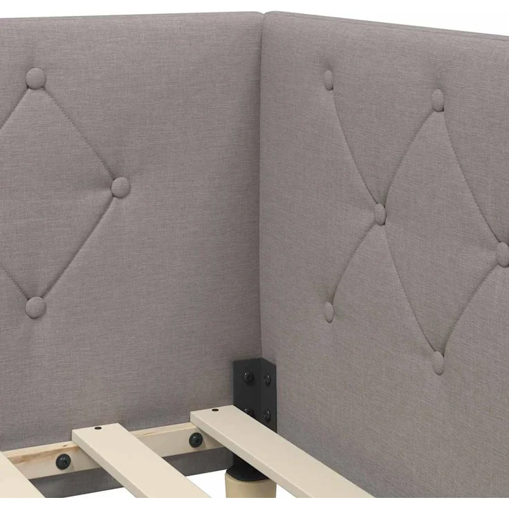 vidaXL Eckbettgestell Taupe 90 x 190 cm Stoff 3394114 – Bild 9