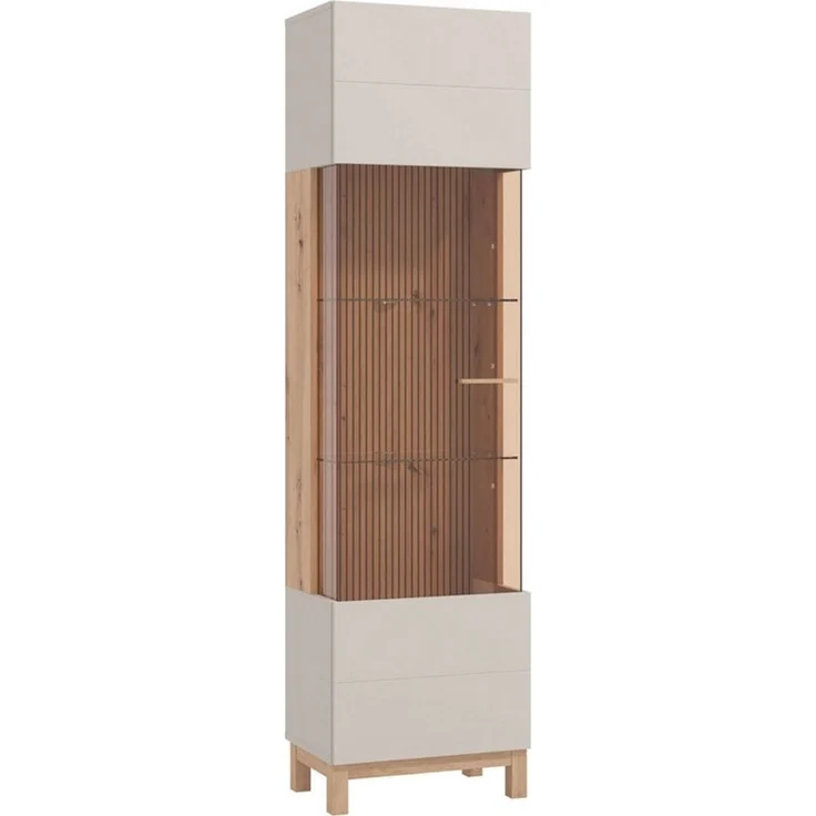 Home affaire Vitrine Essex Vitrinenschrank, Glasschrank, Standvitrine, Highboard 1 Tür, 4 Einlegeböden, 5 Fächer, Gesamtmaße (B/T/H): 51,5/35/191,5 cm – Bild 3