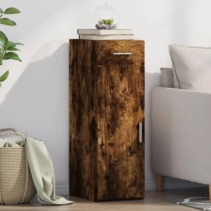 vidaXL Sideboard Räuchereiche 30x42,5x93 cm Holzwerkstoff 846275 – Bild 1