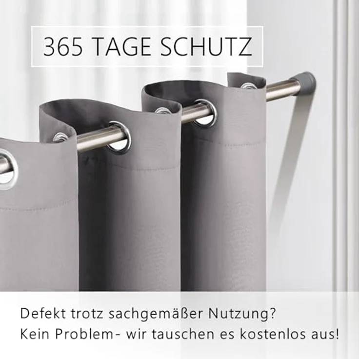 tinycurtains Türvorhang für alle gängigen Türgrößen, Thermovorhang (ohne Stange) Türgardine, Ösen (1 St), abdunkelnd, 100% Polyester, blickdicht hellgrau Moonlight 200x150 cm für Tür, Schrank & Fenster – Bild 7