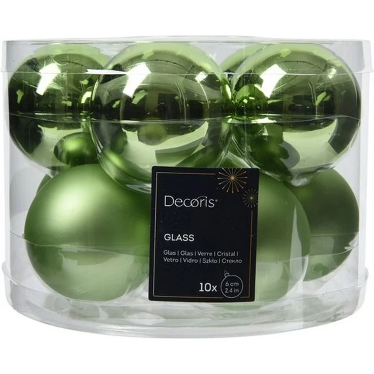 Kaemingk Weihnachtsbaumkugel, Weihnachtskugeln Glas 6cm x 10 Stück - Grüntee – Bild 2