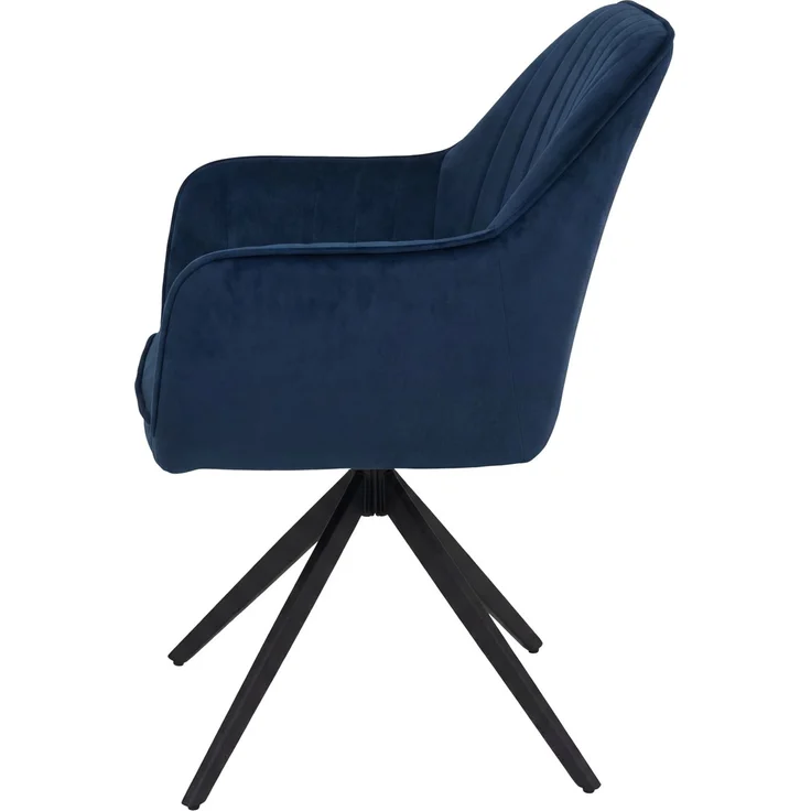 6er-Set Esszimmerstuhl HWC-L79, Küchenstuhl Lehnstuhl Stuhl Armlehnen, drehbar Auto-Position Stoff/Textil ~ blau – Bild 6