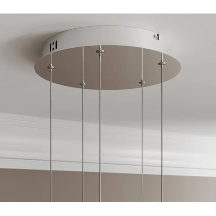 Lucande LED-Pendellampe Hayley, 5-flg. Pendelleuchte mit Glaskugeln und chromfarbenen Details, Ø 30 cm, energieeffiziente LED-Beleuchtung – Bild 9