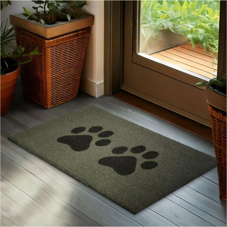 BRUBAKER Fußmatte Pfoten - 45 x 75 cm Hunde und Katzen - Fußmatte für Außen und Innen, Türvorleger für Hundebesitzer & Katzenbesitzer, Höhe: 15 mm, Schmutzfangmatte aus 100% Kokos - Wetterfest & Rutschfest – Bild 5